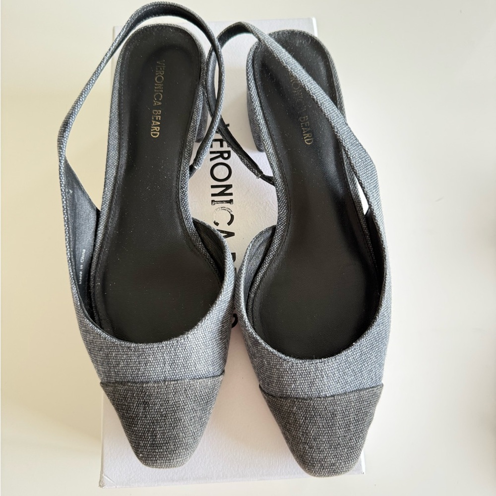 Veronica Beard Denim Slingback Heels